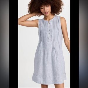 Faherty Stripe Isha linen Sleeveless Mini Dress xs
